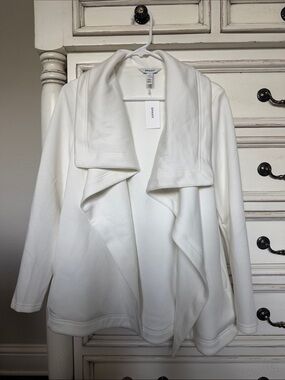 SPANX White Open-Front Draped Blazer Jacket
